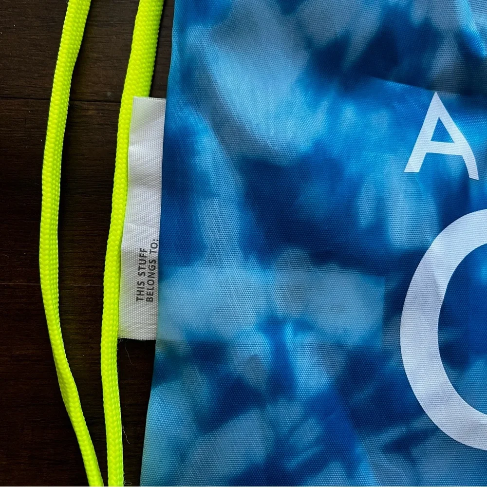 Athleta Girl Blue Tie-Dye Drawstring Lightweight Backpack Bag